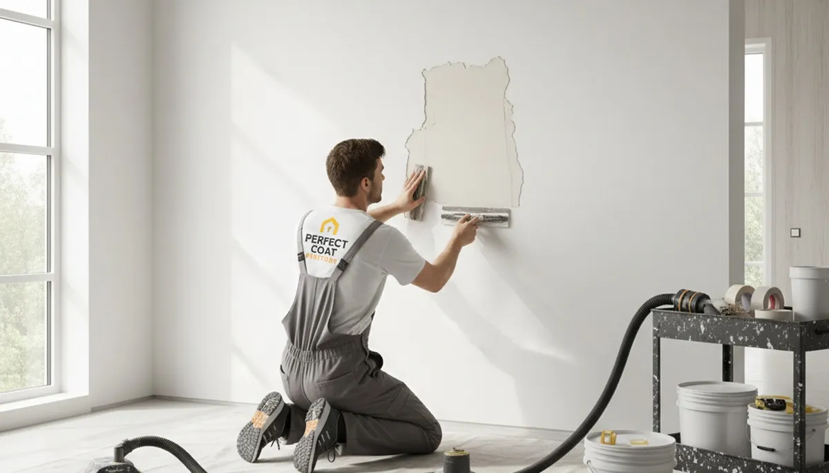 Drywall repair in Hoboken, NJ by Hoboken Paint Pros fixing cracks and holes in a home interior